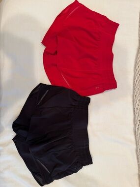 Black and Red Lululemon Running Shorts